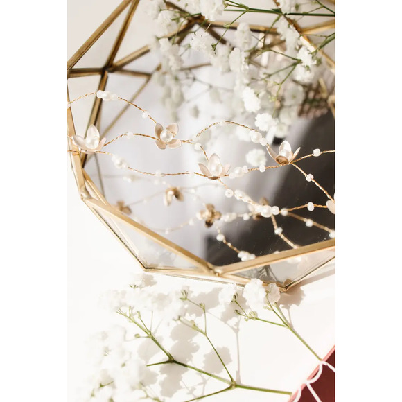 Juliette Flower Pearl Boho Vine Prom Bridal Costumes Fairy Festivals - Picture 2 of 3